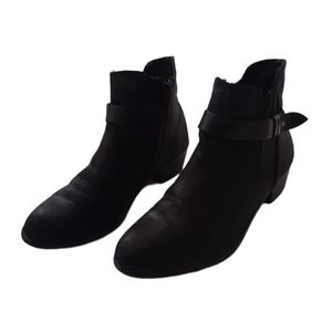 Target Sleek Suede Buckle Ankle Booties